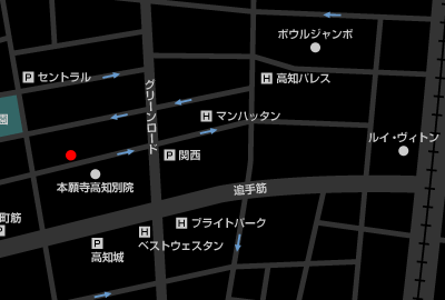 高知県高知市追手筋周辺 居酒屋 満潮の地図